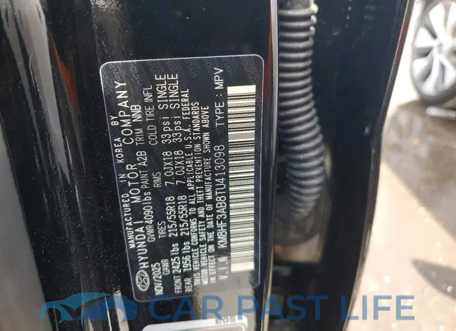 KM8HF3AB8TU413098# 14