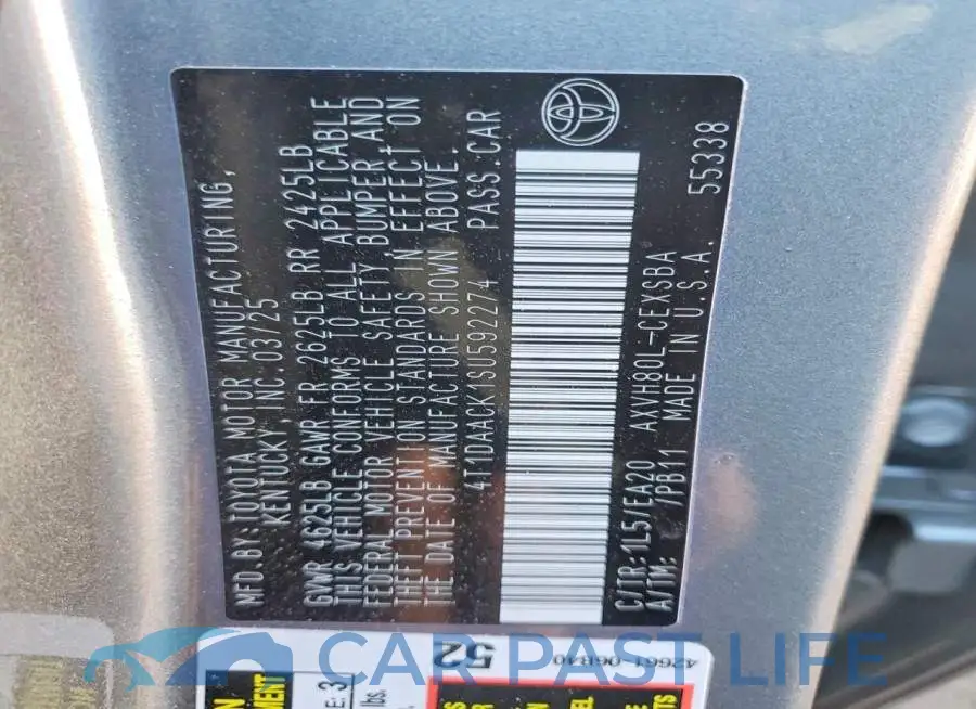 4T1DAACK1SU592274# 12