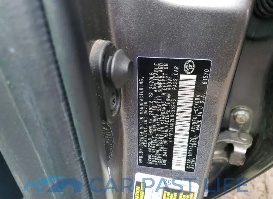 4T1F31AK2LU535945# 12