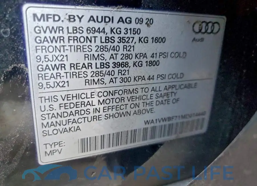 WA1VWBF71MD014440# 13