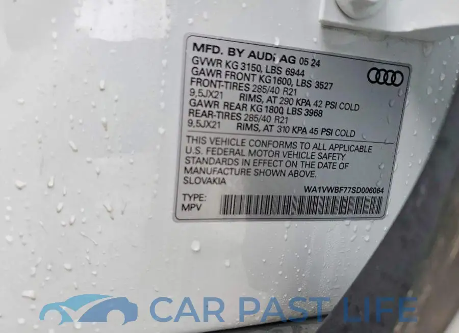 WA1VWBF77SD006064# 12