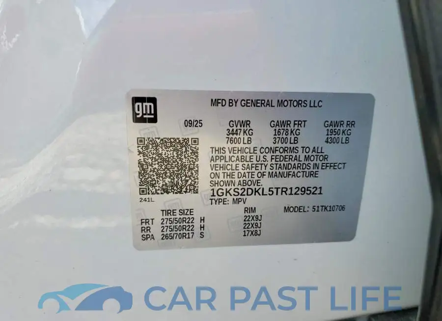 1GKS2DKL5TR129521# 13