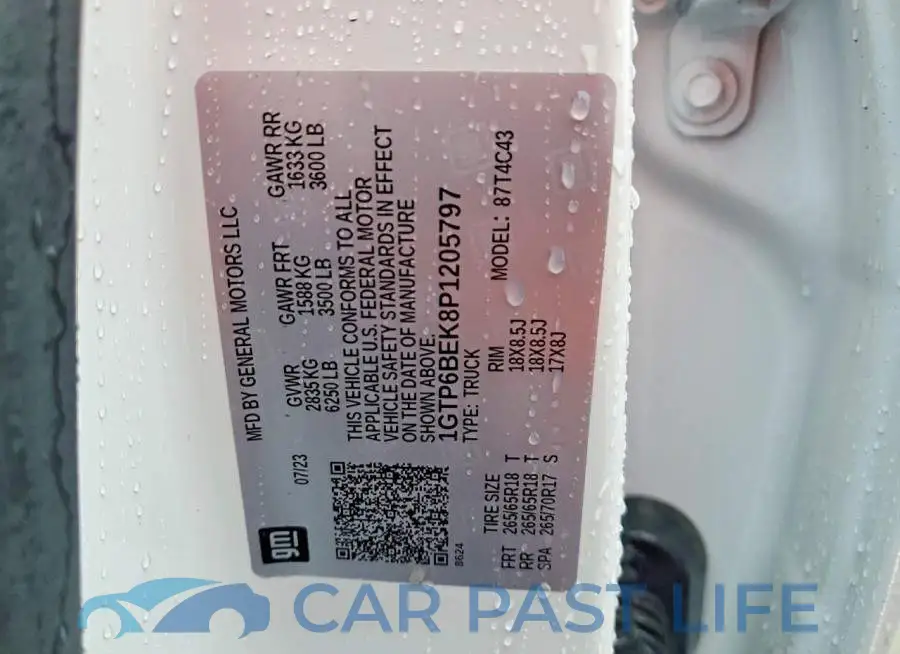 1GTP6BEK8P1205797# 12