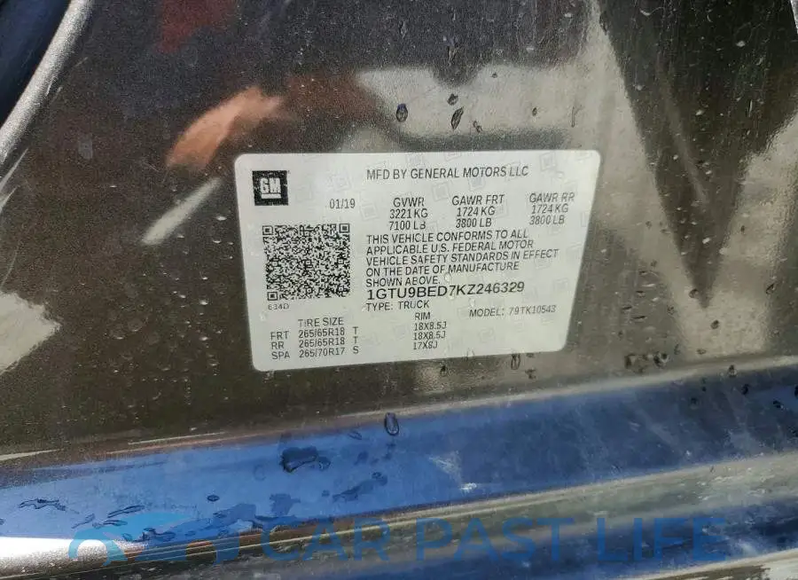 1GTU9BED7KZ246329# 12