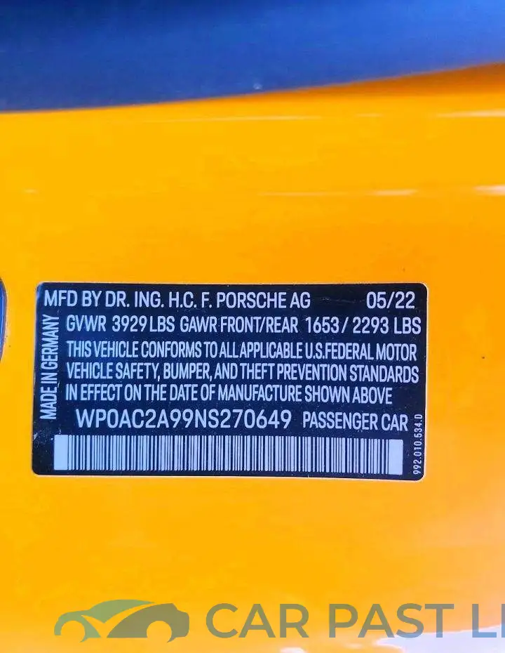 WP0AC2A99NS270649# 12