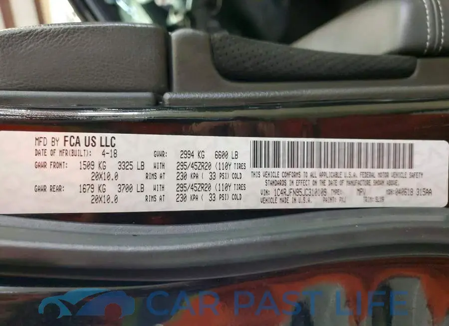 1C4RJFN95JC310109# 13