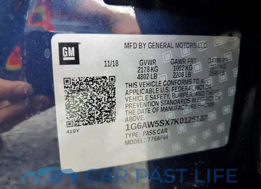 1G6AW5SX7K0125187# 12