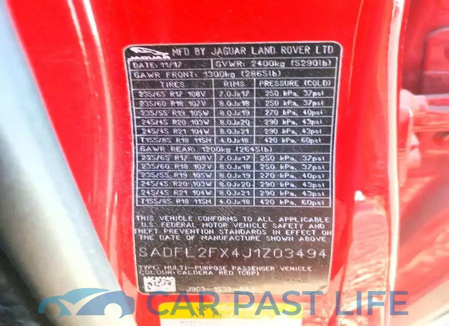 SADFL2FX4J1Z03494# 14