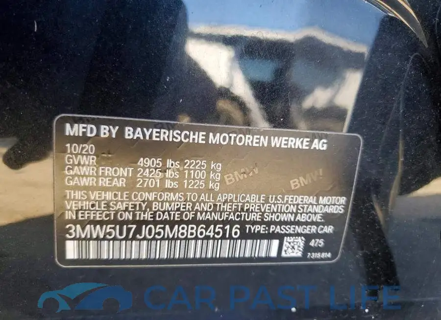 3MW5U7J05M8B64516# 12