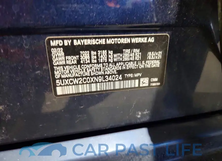 5UXCW2C0XN9L34024# 14
