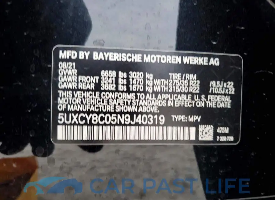 5UXCY8C05N9J40319# 13