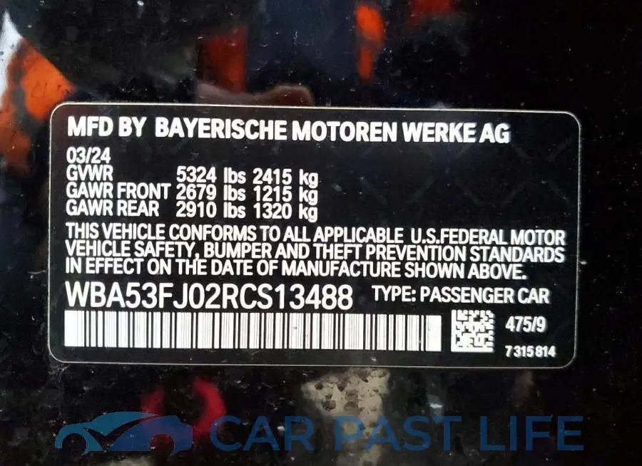 WBA53FJ02RCS13488# 12
