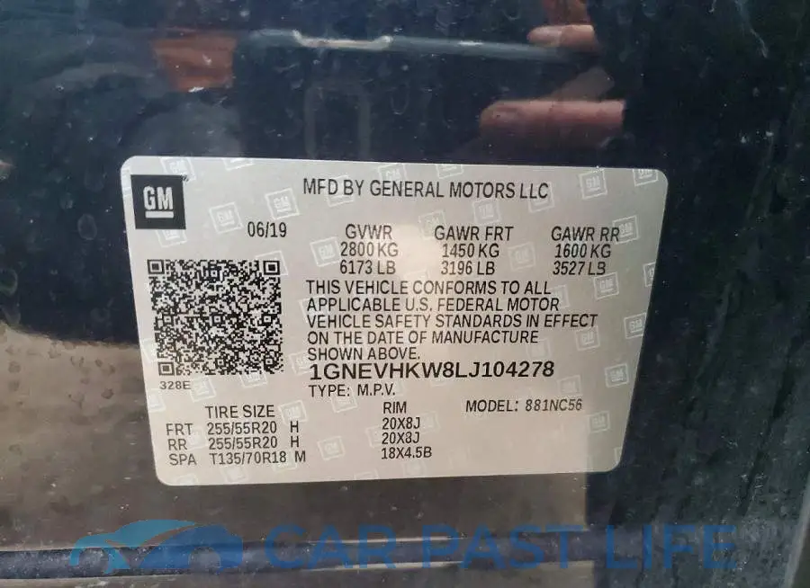 1GNEVHKW8LJ104278# 13