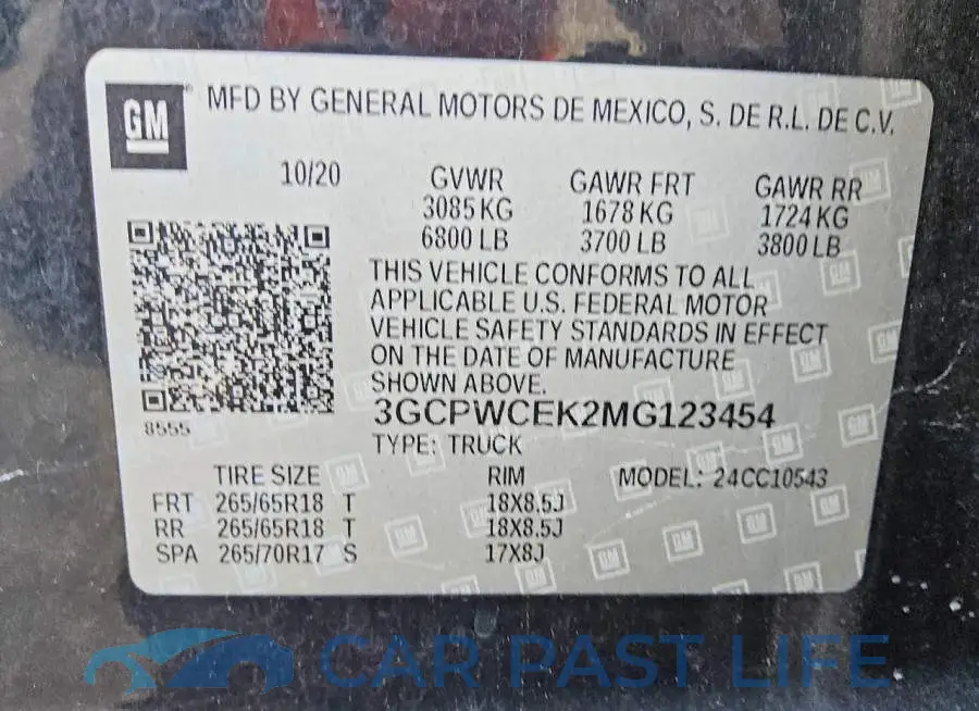 3GCPWCEK2MG123454# 13