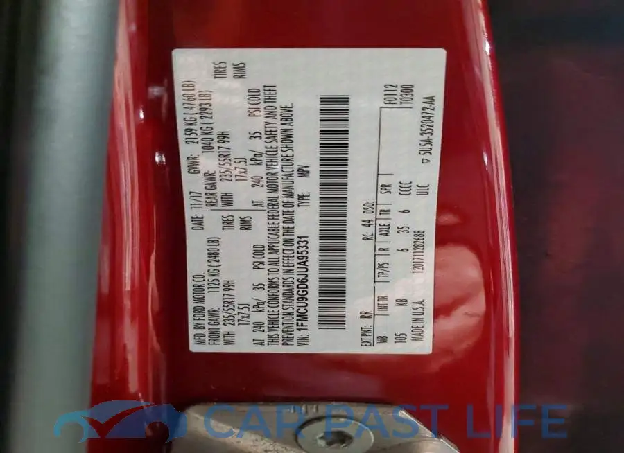 1FMCU9GD6JUA95331# 14