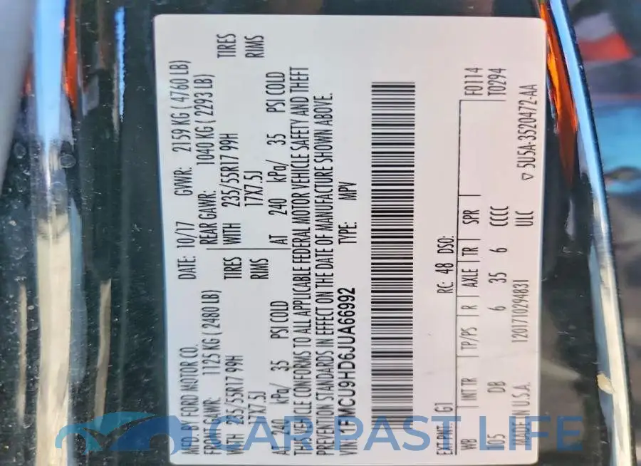 1FMCU9HD6JUA66992# 13