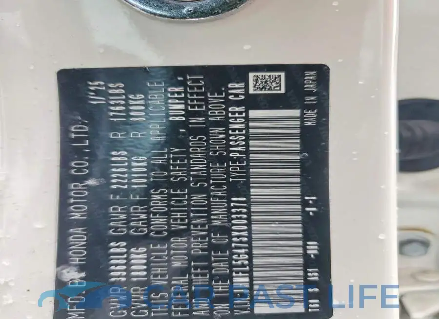 JHMFL5G47SX003378# 12