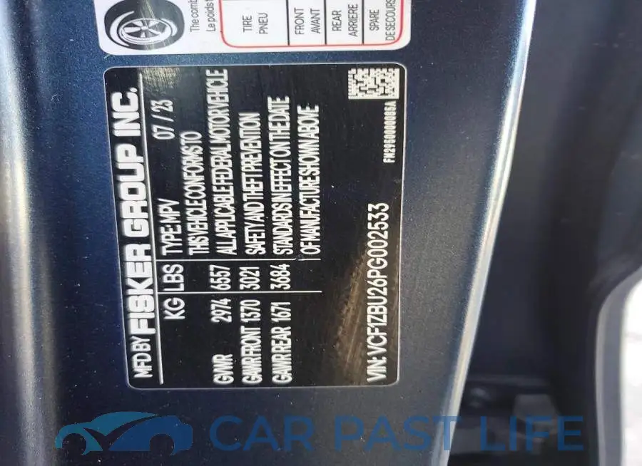 VCF1ZBU26PG002533# 12