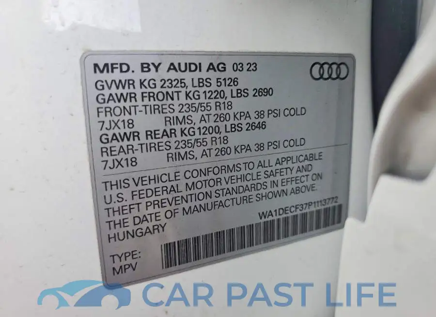 WA1DECF37P1113772# 12