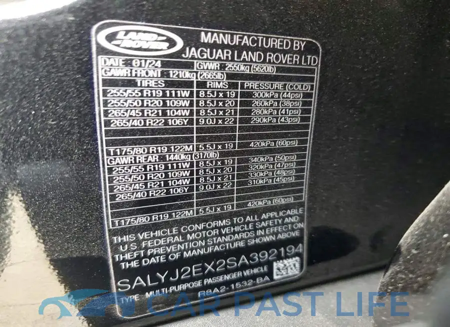 SALYJ2EX2SA392194# 13