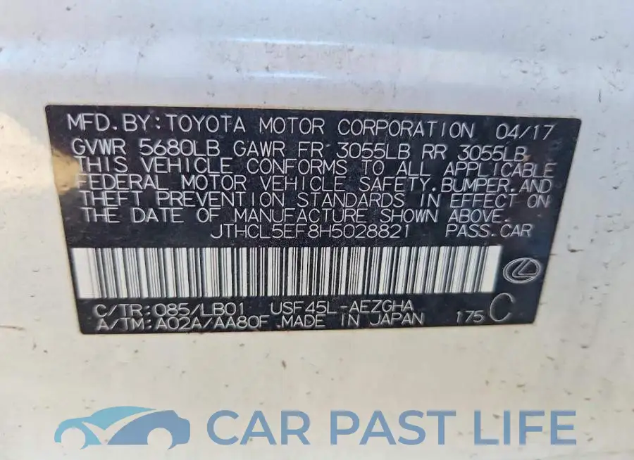 JTHCL5EF8H5028821# 13
