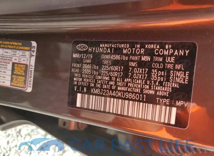 KM8J23A40KU986011# 13