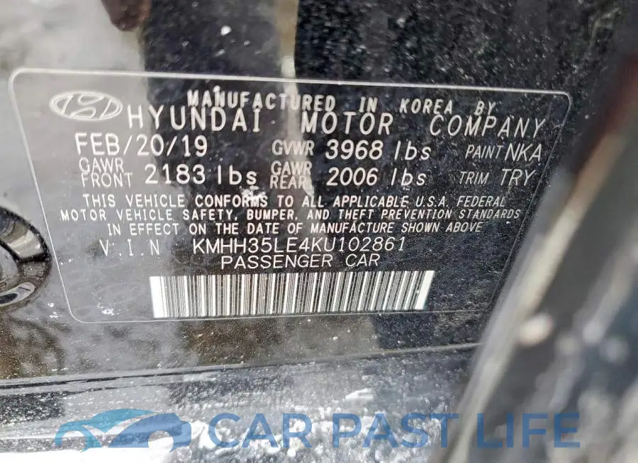 KMHH35LE4KU102861# 12