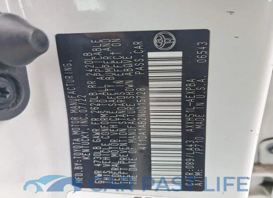4T1DA1AB2NU015728# 12