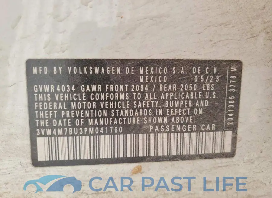 3VW4M7BU3PM041760# 12