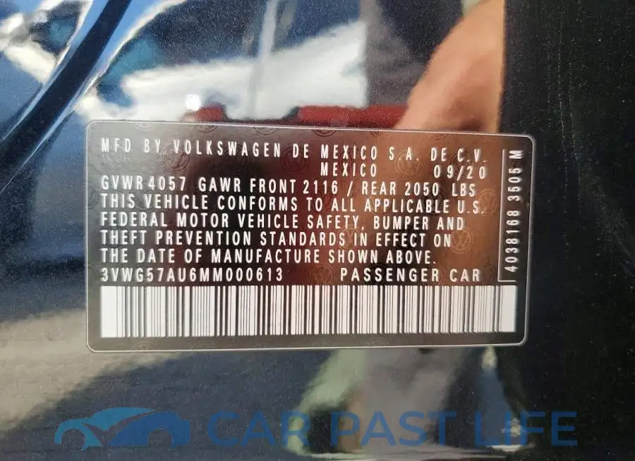 3VWG57AU6MM000613# 12