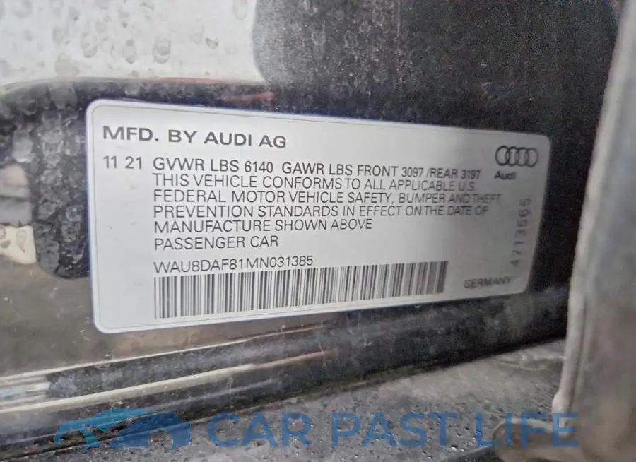 WAU8DAF81MN031385# 13