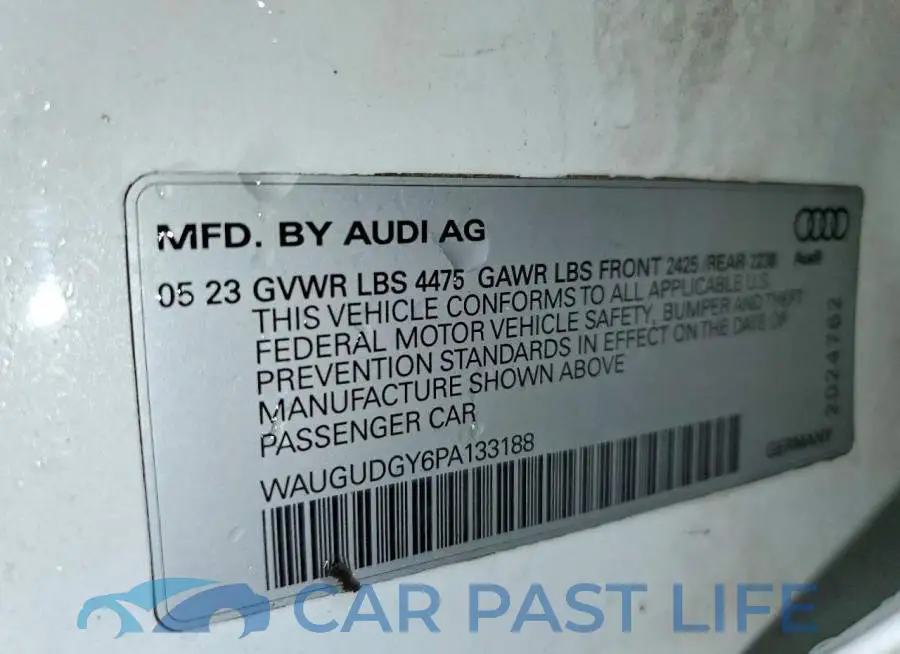 WAUGUDGY6PA133188# 12
