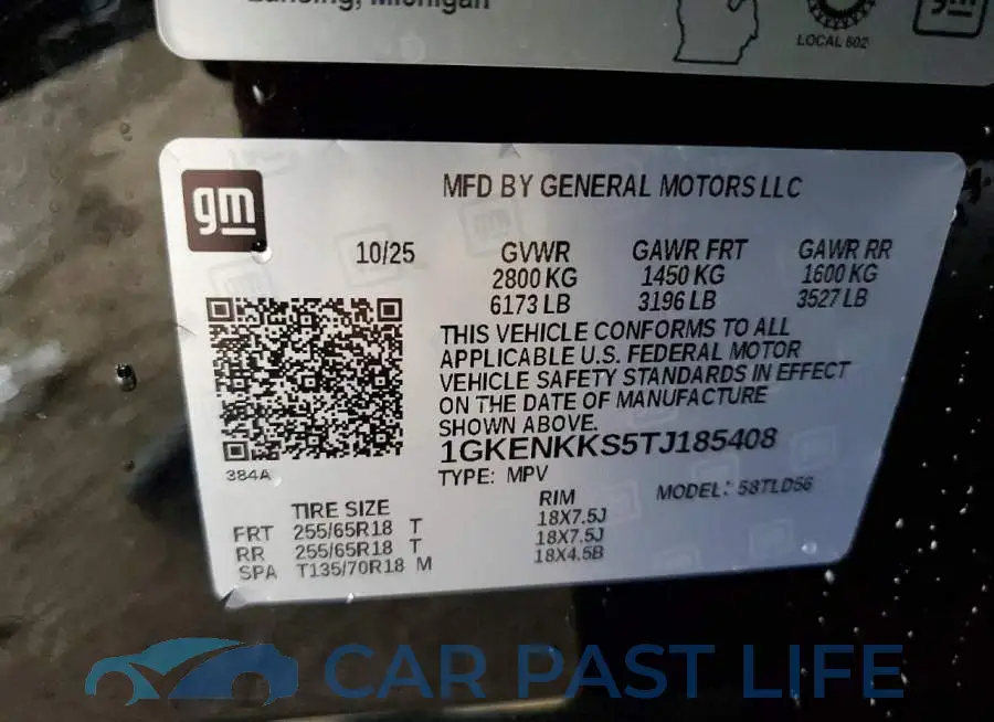 1GKENKKS5TJ185408# 13