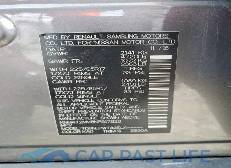 KNMAT2MV8KP517828# 13