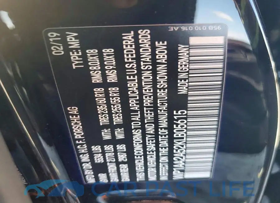 WP1AA2A52KLB05615# 13