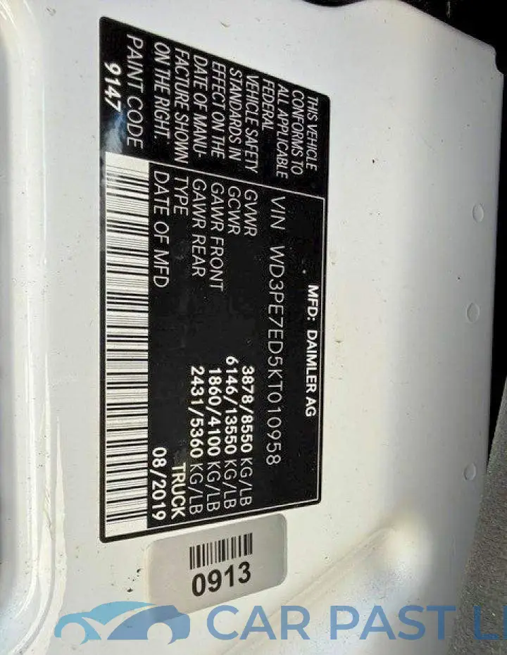 WD3PE7ED5KT010958# 11