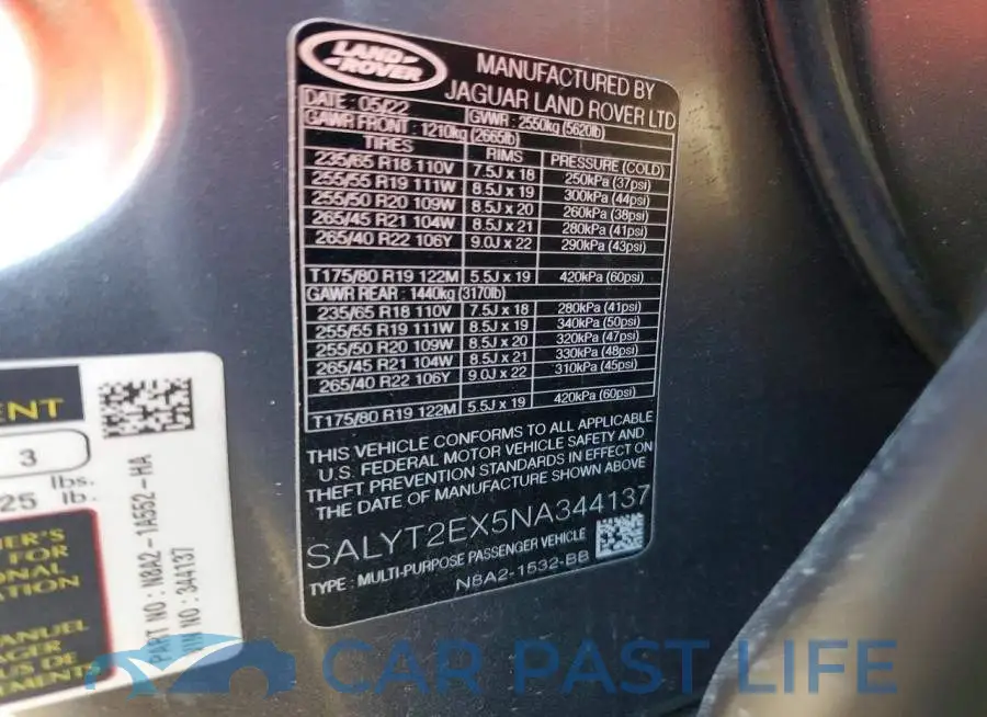SALYT2EX5NA344137# 13