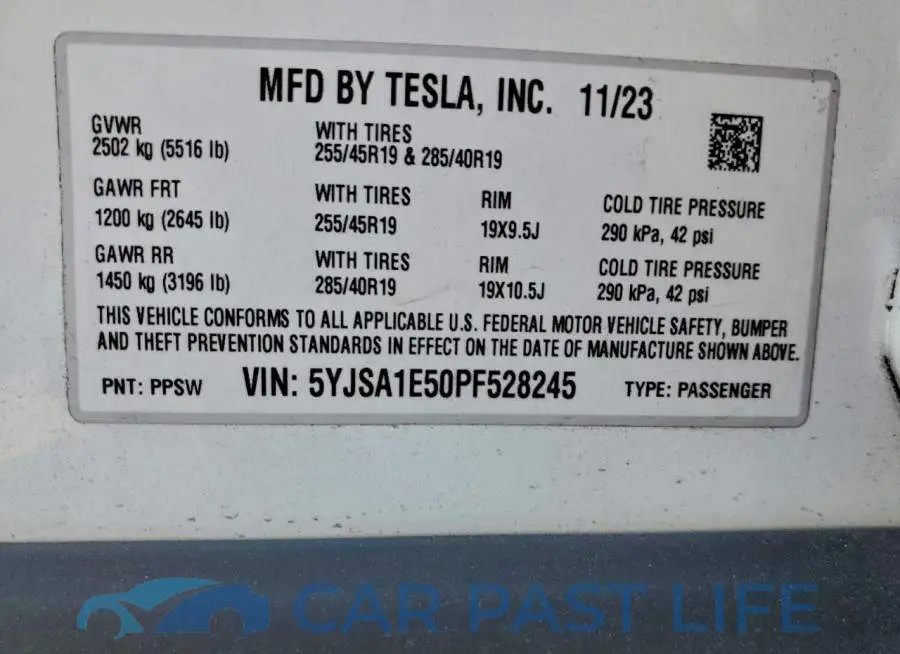 5YJSA1E50PF528245# 12