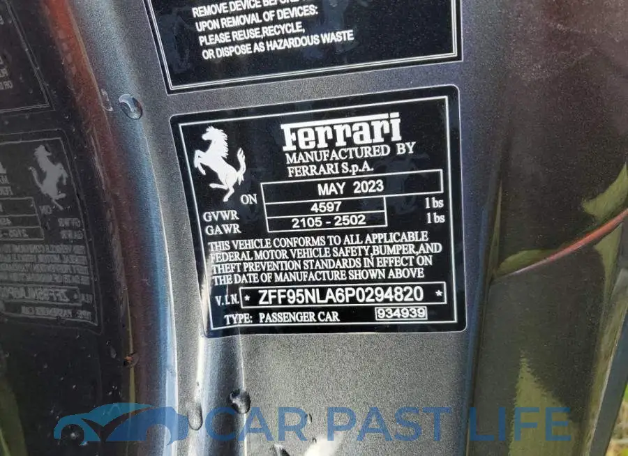 ZFF95NLA6P0294820# 12