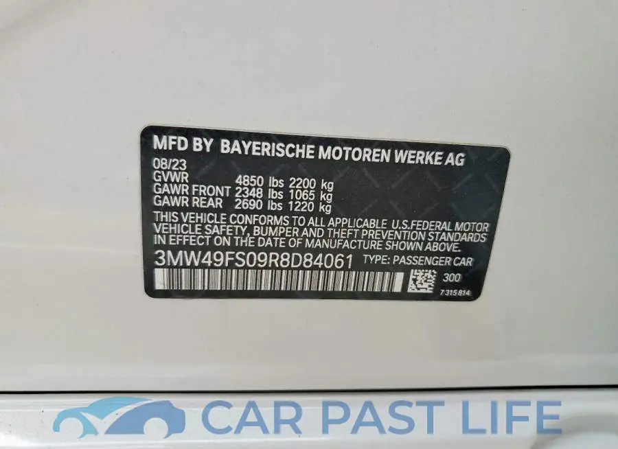 3MW49FS09R8D84061# 12