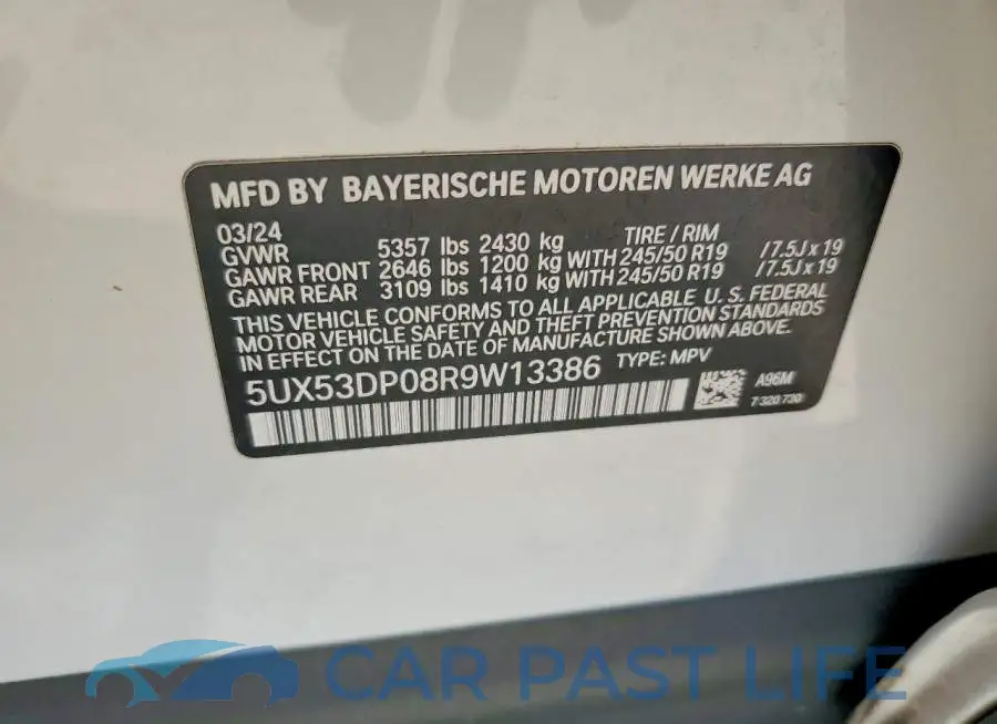 5UX53DP08R9W13386# 13