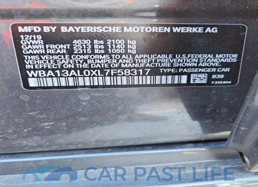 WBA13AL0XL7F58317# 12