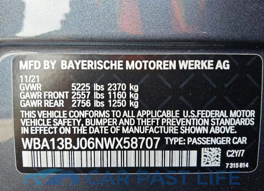 WBA13BJ06NWX58707# 12