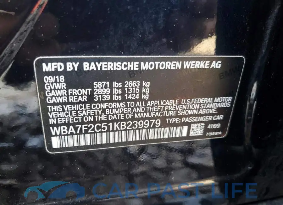 WBA7F2C51KB239979# 12