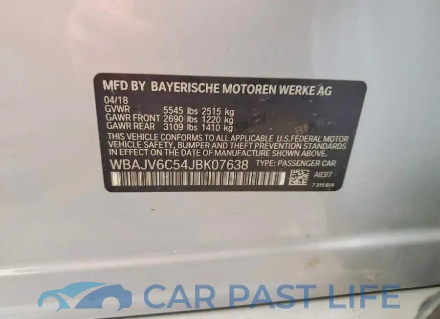 WBAJV6C54JBK07638# 12