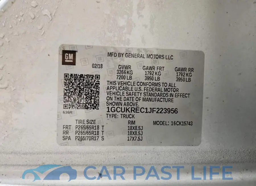 1GCUKREC1JF223956# 12