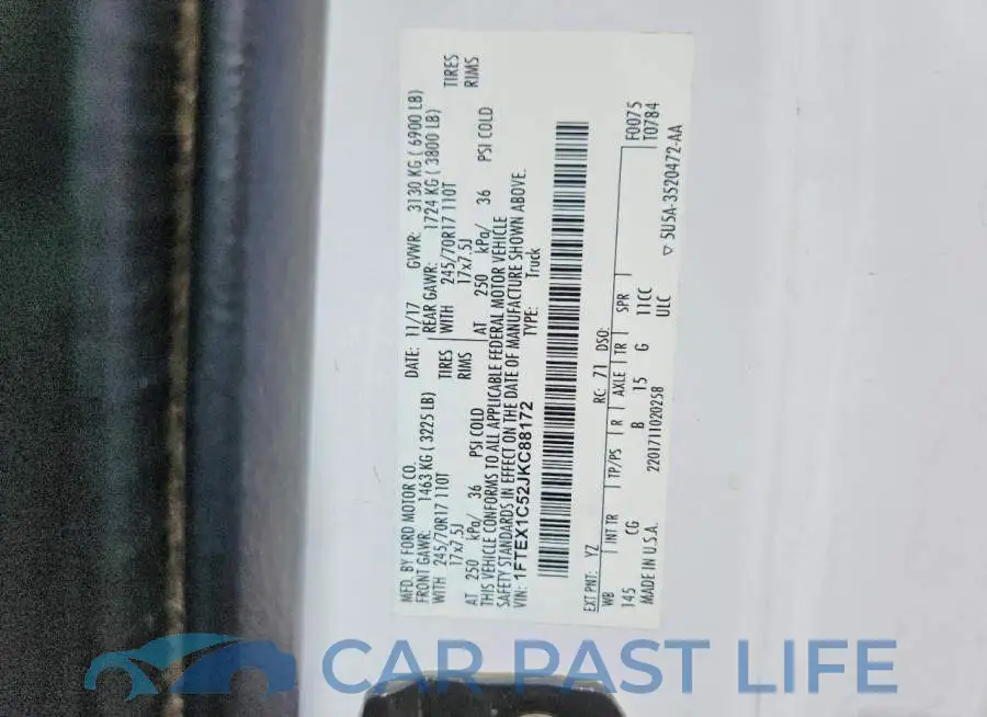 1FTEX1C52JKC88172# 12