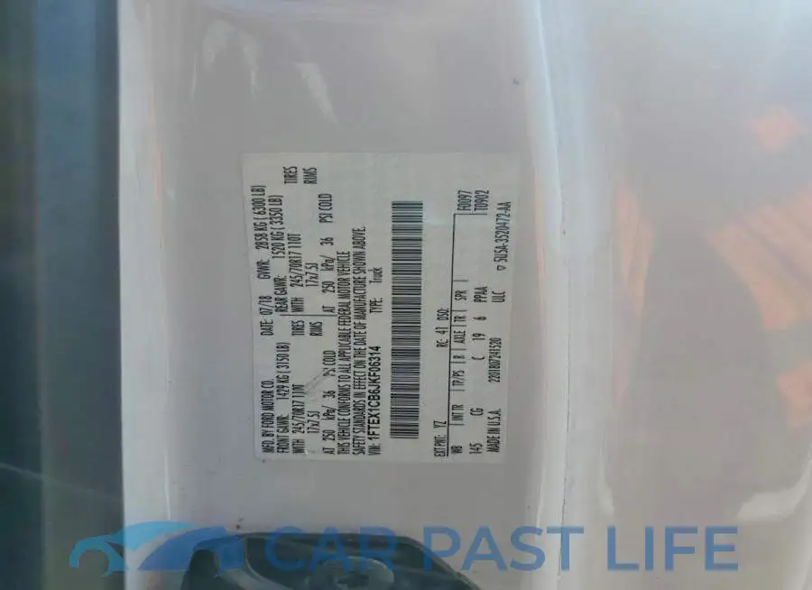 1FTEX1CB6JKF06314# 12