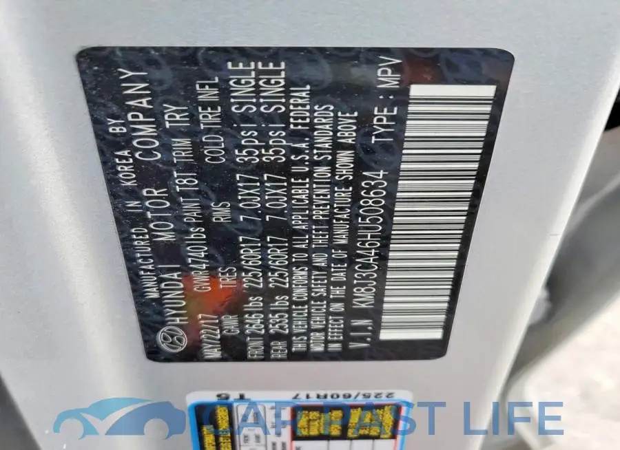 KM8J3CA46HU508634# 13