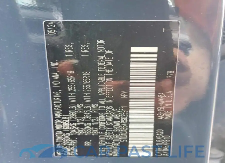 5TDACAB54RS025911# 13